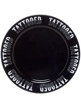 4 PACK Porcelain 9” Tattooed Dinner PlateS Punk Goth Subculture Tattoo Retro NEW